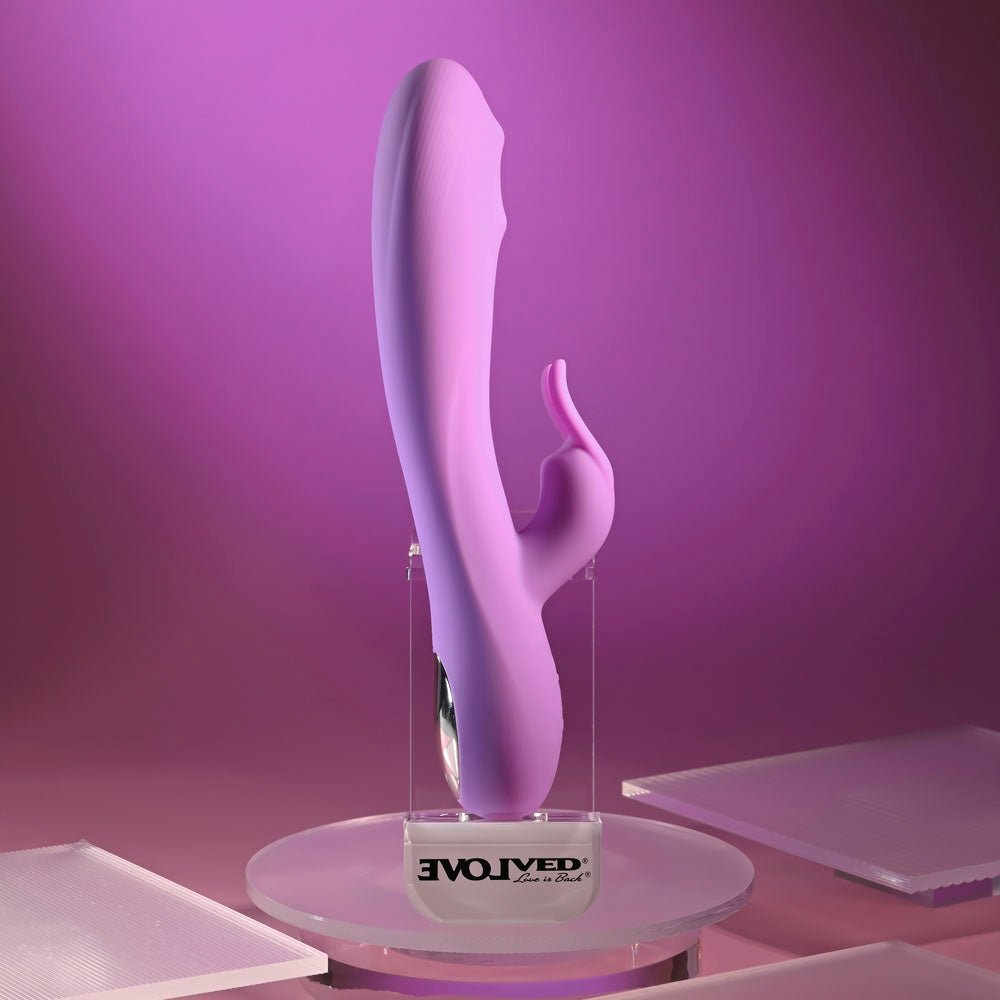 Evolved BEAD THE WAY - Pink 23.2 cm USB Rechargeable Rabbit Vibrator - Mr and Mrs D's