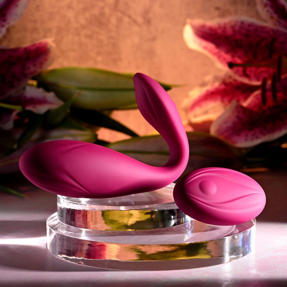 Evolved CHERRY POSE - Pink 16.1 cm USB Rechargeable Flexible & Posable Vibrator with Remote - Mr and Mrs D's