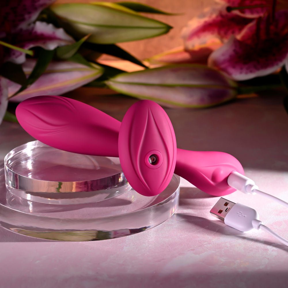 Evolved CHERRY POSE - Pink 16.1 cm USB Rechargeable Flexible & Posable Vibrator with Remote - Mr and Mrs D's