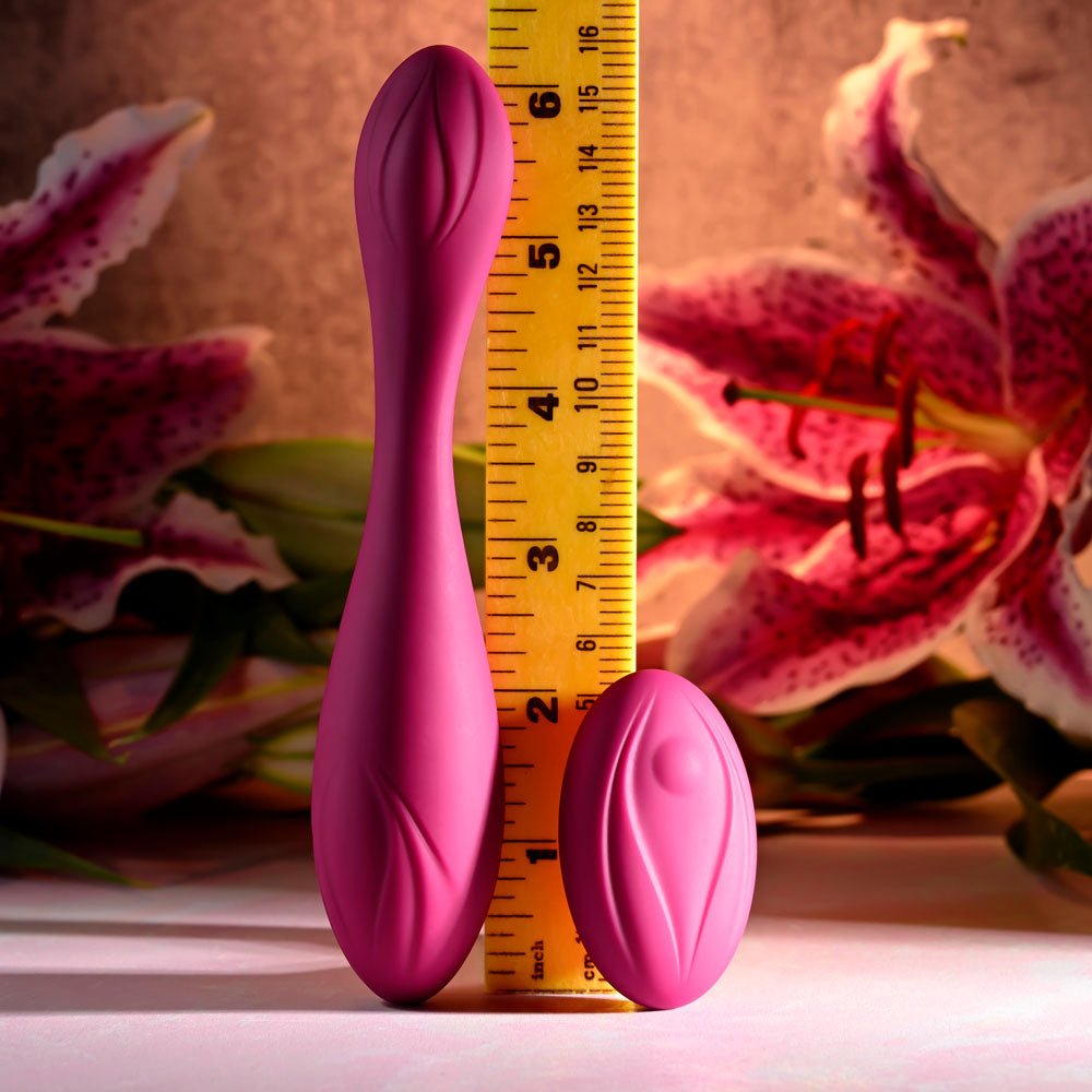 Evolved CHERRY POSE - Pink 16.1 cm USB Rechargeable Flexible & Posable Vibrator with Remote - Mr and Mrs D's