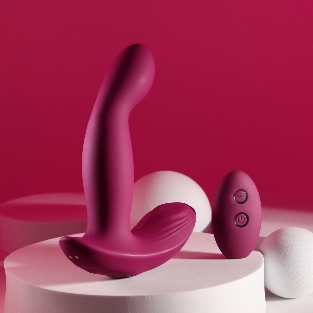Evolved COME ON OVER - Burgundy Red 15.9 cm USB Rechargeable Vibrator with Wireless Remote - VIBRATORS - Mr and Mrs D's