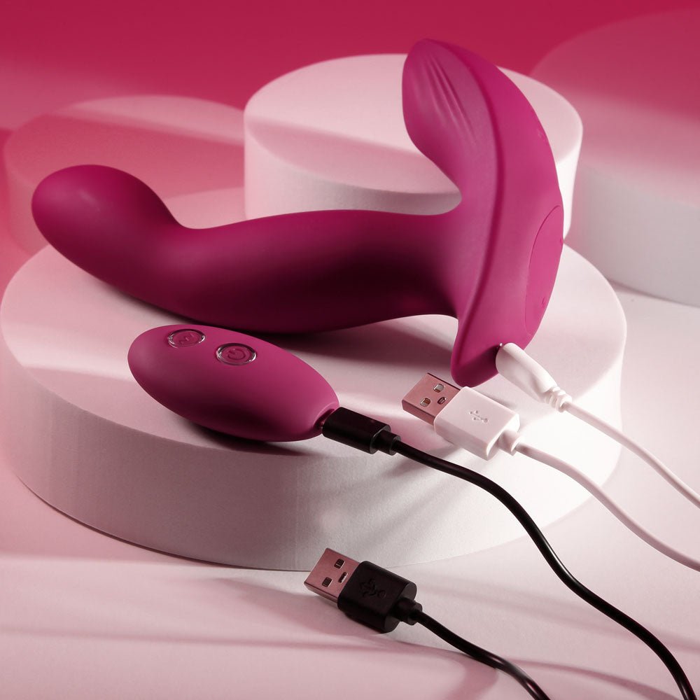 Evolved COME ON OVER - Burgundy Red 15.9 cm USB Rechargeable Vibrator with Wireless Remote - VIBRATORS - Mr and Mrs D's