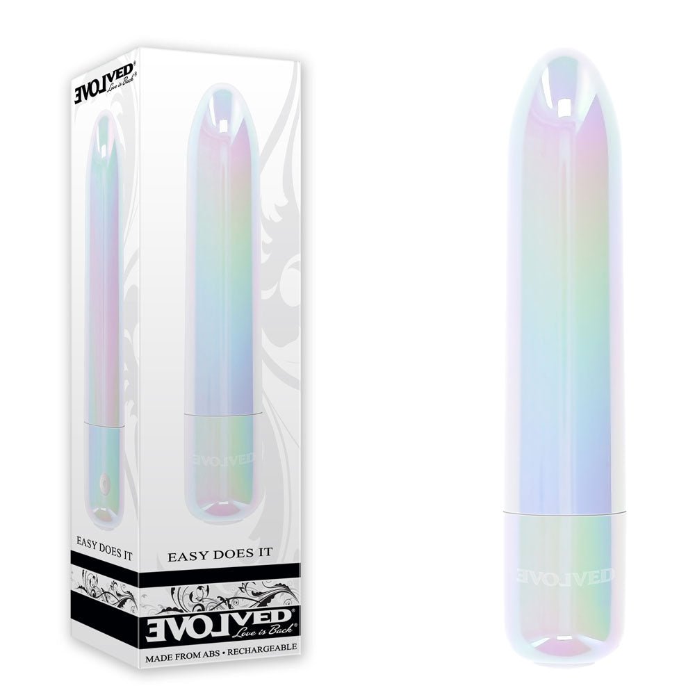Evolved EASY DOES IT - Pearlescent White 10 cm USB Rechargeable Bullet - Mr and Mrs D's