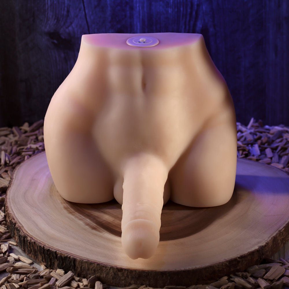 Evolved EASY RIDER LIGHT - Flesh USB Rechargeable Male Torso with Vibrating 17.8 cm Penis - Mr and Mrs D's