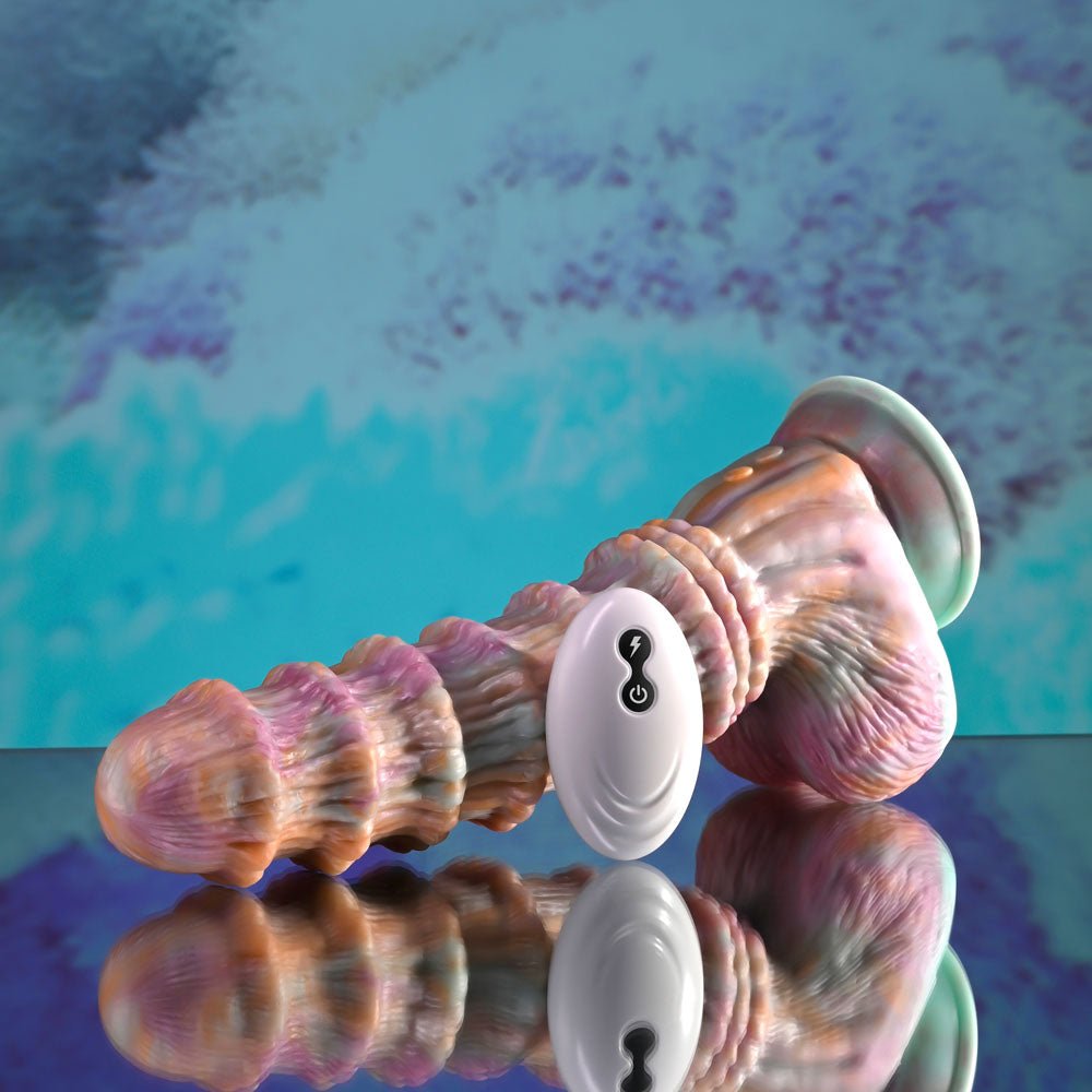 Evolved FANTASY - Multicoloured 27.6 cm USB Rechargeable Vibrating Fantasy Dildo with Remote - Mr and Mrs D's