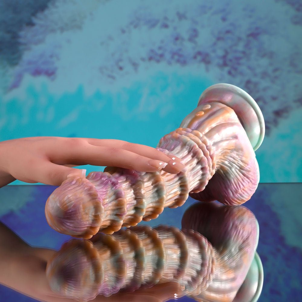 Evolved FANTASY - Multicoloured 27.6 cm USB Rechargeable Vibrating Fantasy Dildo with Remote - Mr and Mrs D's