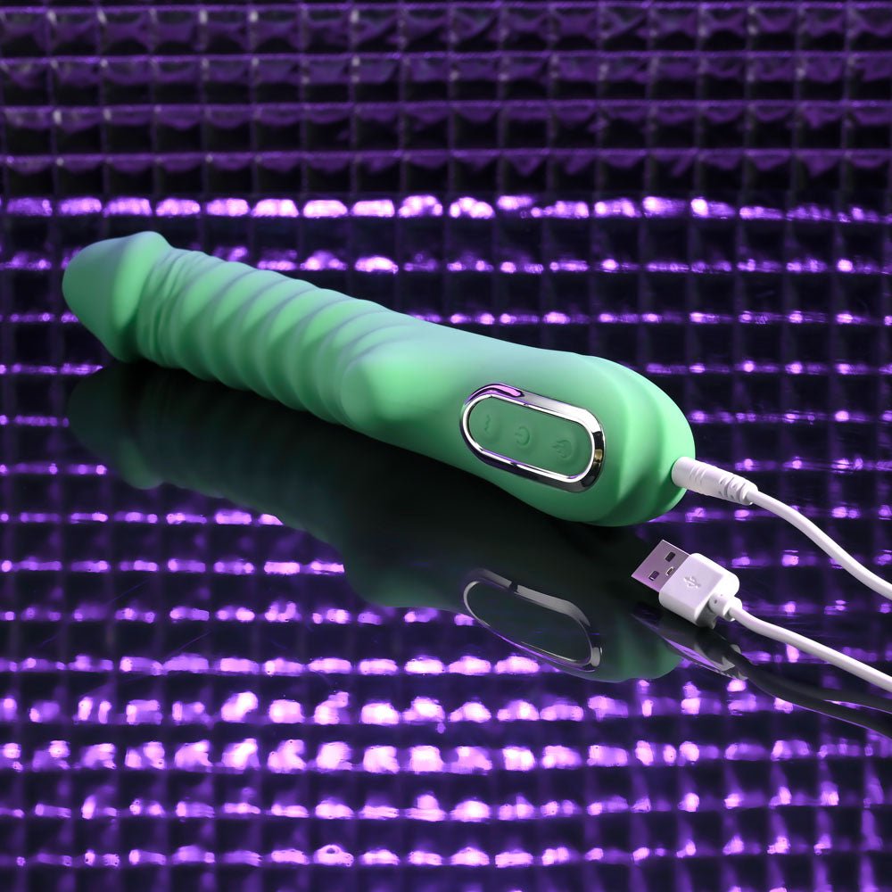 Evolved FULL THROTTLE Vibrator - Mint Green 24.1 cm USB Rechargeable - VIBRATORS - Mr and Mrs D's