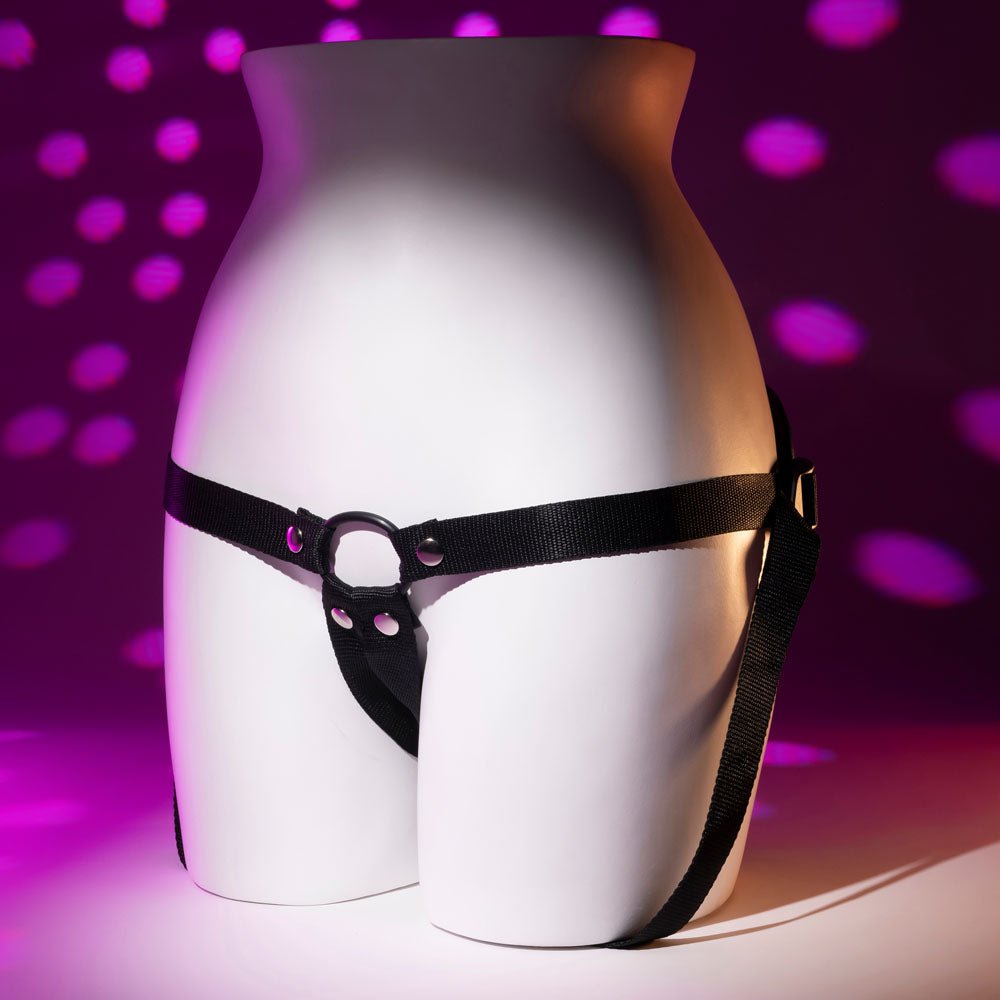 Evolved GIVING VIBES - Black 14.6 cm USB Rechargeable Vibrating Strap - On with Remote - STRAP - ONS - Mr and Mrs D's