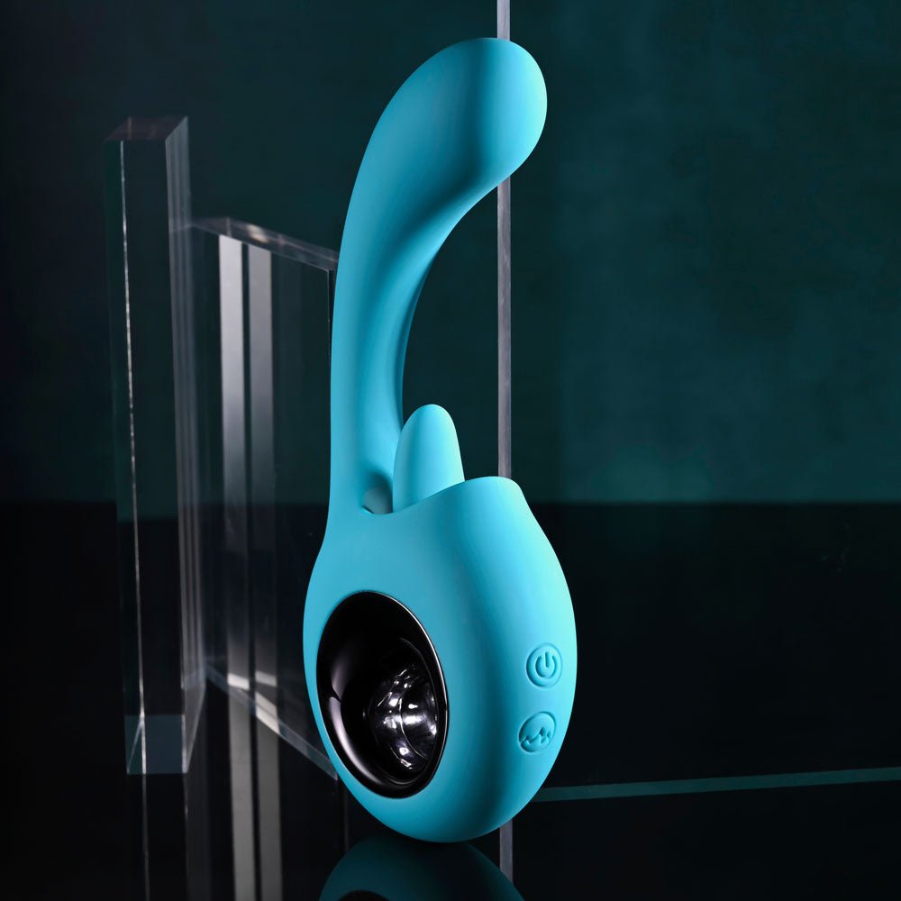 Evolved HOW MANY LICKS - Blue 17.8 cm USB Rechargeable Vibrator with Flicking Stimulator - VIBRATORS - Mr and Mrs D's