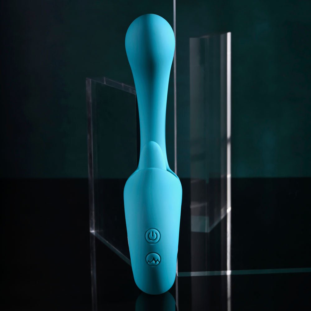 Evolved HOW MANY LICKS - Blue 17.8 cm USB Rechargeable Vibrator with Flicking Stimulator - VIBRATORS - Mr and Mrs D's