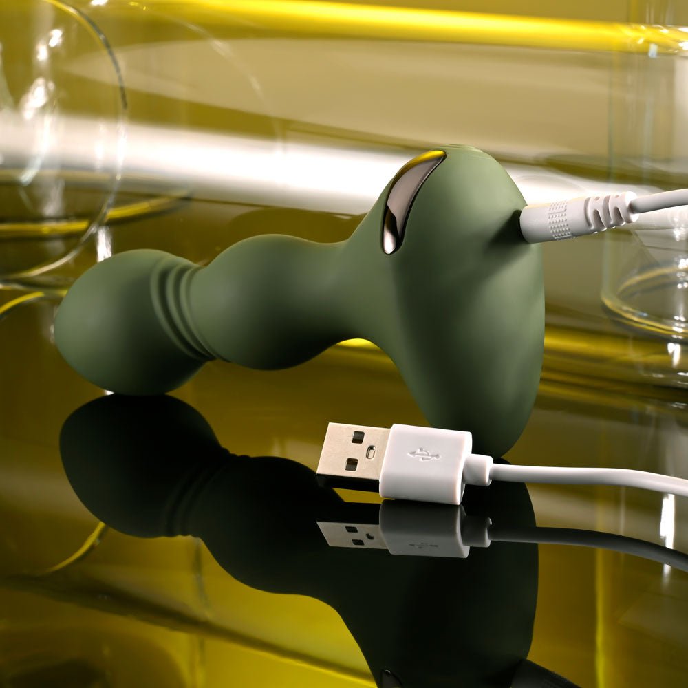 Evolved LIEUTENANT - Green 12.2 cm USB Rechargeable Vibrating Butt Plug - ANAL TOYS - Mr and Mrs D's