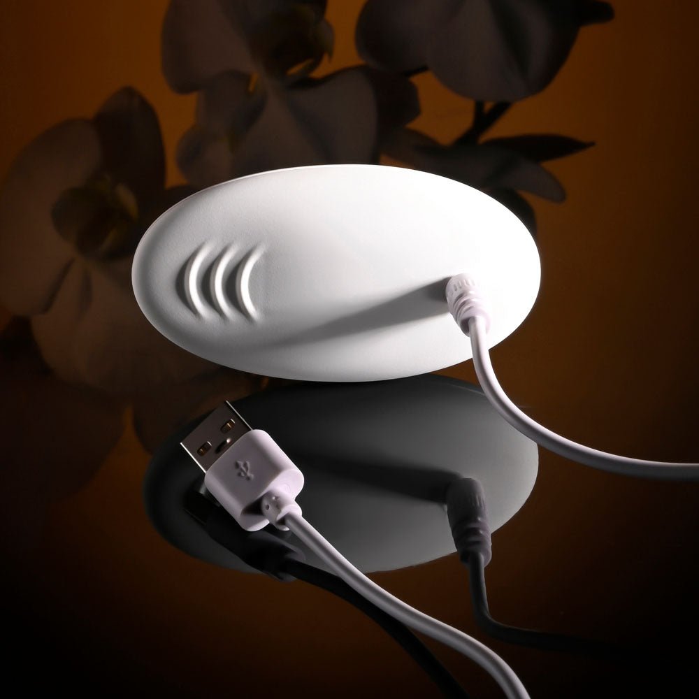 Evolved LOVEBIRDS - Purple 20.8 cm USB Rechargeable Double - Ended Rabbit Vibrator with Remote - Mr and Mrs D's