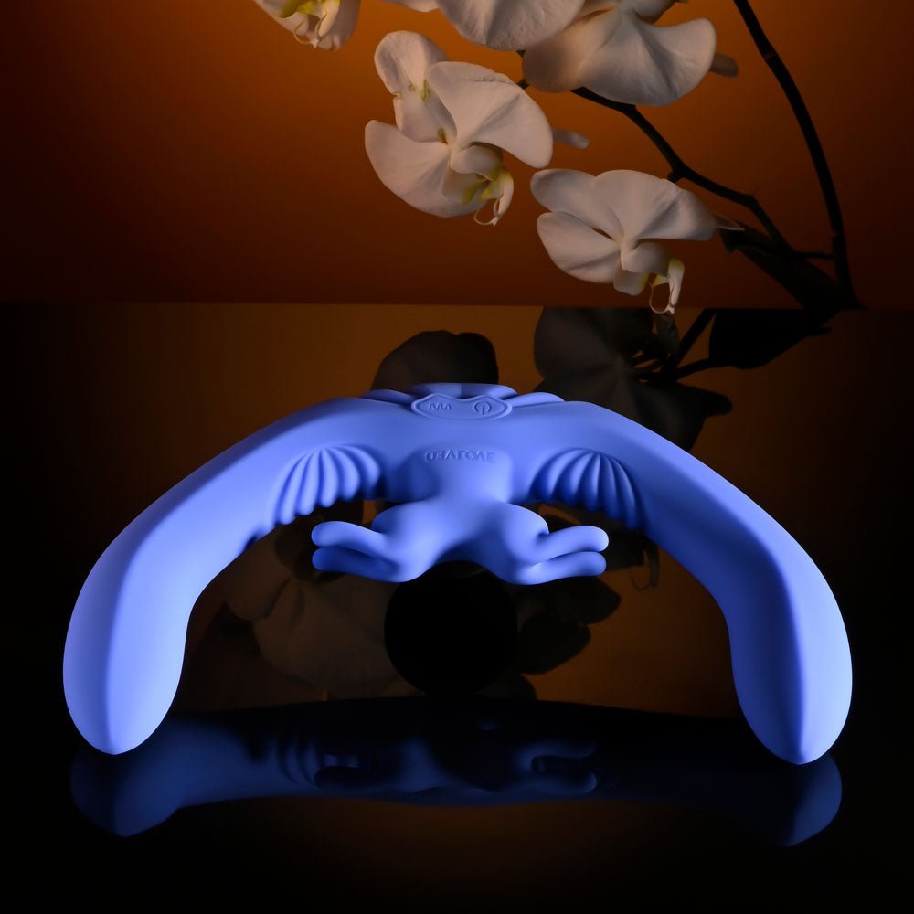 Evolved LOVEBIRDS - Purple 20.8 cm USB Rechargeable Double - Ended Rabbit Vibrator with Remote - Mr and Mrs D's