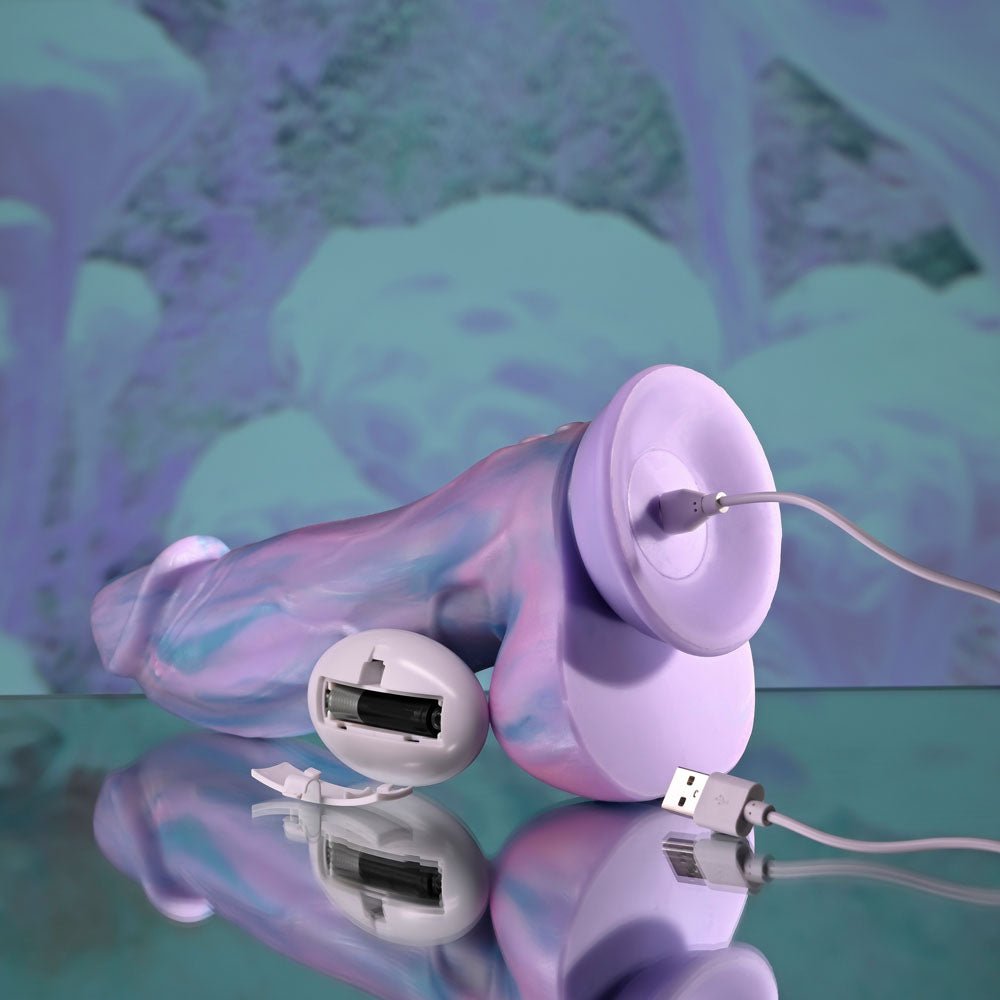 Evolved MYTHICAL - Multicoloured 22.6 cm USB Rechargeable Vibrating Fantasy Dildo with Remote - Mr and Mrs D's