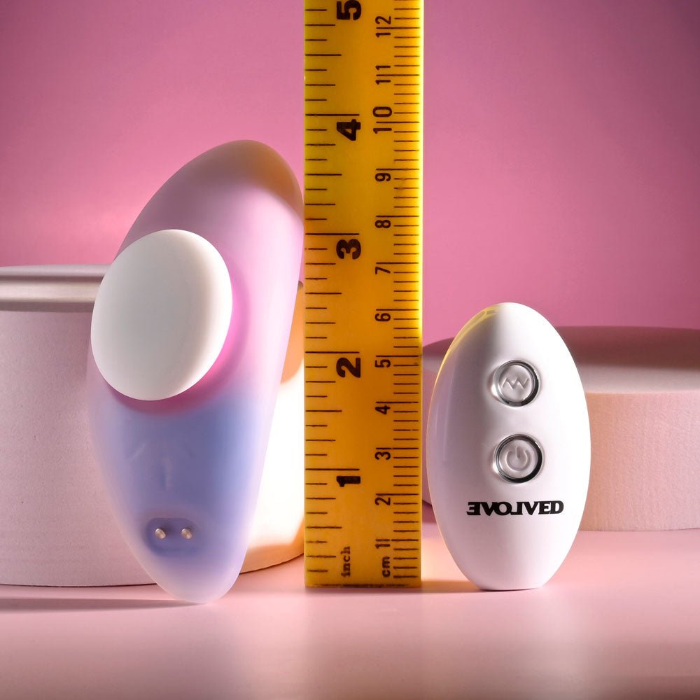 Evolved PARADISE PANTY - Pink/Purple USB Rechargeable Panty Vibrator with Remote Control - Mr and Mrs D's