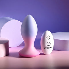 Evolved PARADISE PLUG - Pink/Purple 10.5 cm USB Rechargeable Vibrating Butt Plug with Wireless Remote - ANAL TOYS - Mr and Mrs D's