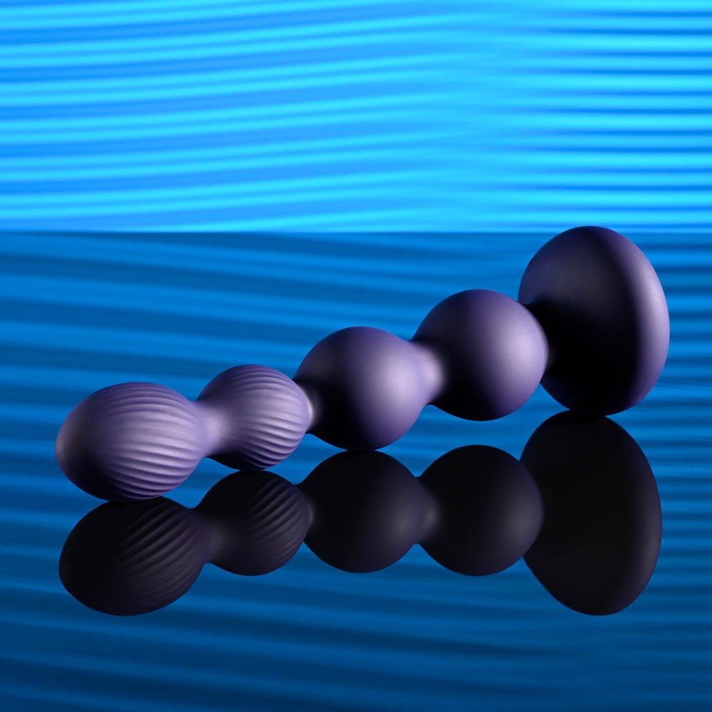 Evolved PLEASURE ORBIT - Navy Blue 17.8 cm USB Rechargeable Twirling & Vibrating Anal Beads with Remote - ANAL TOYS - Mr and Mrs D's