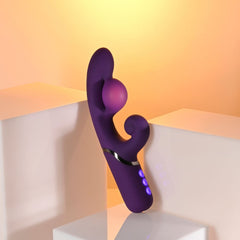 Evolved PLEASURE PUFF Inflatable Rabbit Vibrator - Purple 24.1 cm USB Rechargeable - VIBRATORS - Mr and Mrs D's