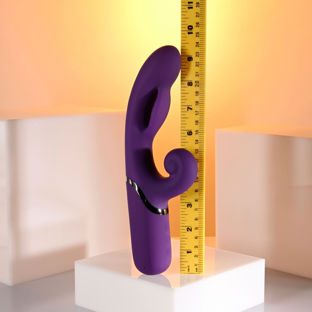 Evolved PLEASURE PUFF Inflatable Rabbit Vibrator - Purple 24.1 cm USB Rechargeable - VIBRATORS - Mr and Mrs D's