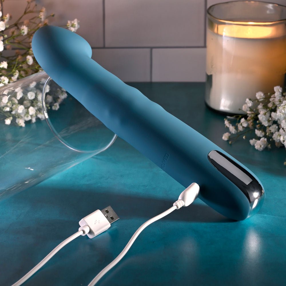 Evolved QUEEN OF ALL TRADES - Blue 22.6 cm USB Rechargeable Thrusting & Rotating Vibrator - VIBRATORS - Mr and Mrs D's
