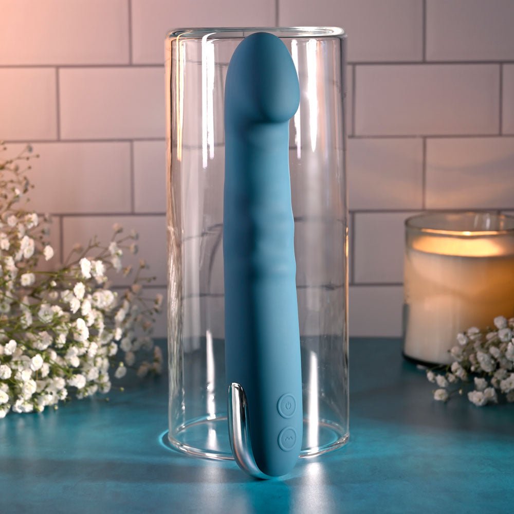 Evolved QUEEN OF ALL TRADES - Blue 22.6 cm USB Rechargeable Thrusting & Rotating Vibrator - VIBRATORS - Mr and Mrs D's