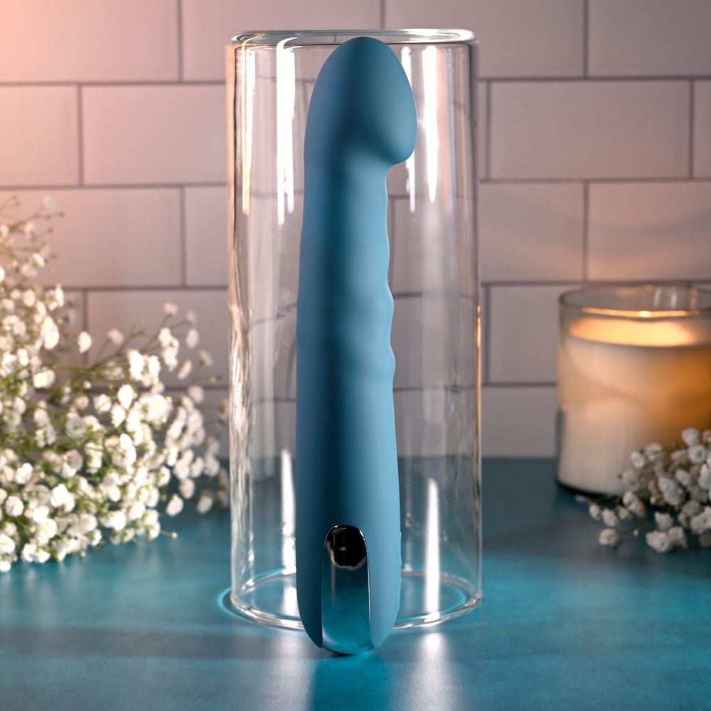 Evolved QUEEN OF ALL TRADES - Blue 22.6 cm USB Rechargeable Thrusting & Rotating Vibrator - VIBRATORS - Mr and Mrs D's