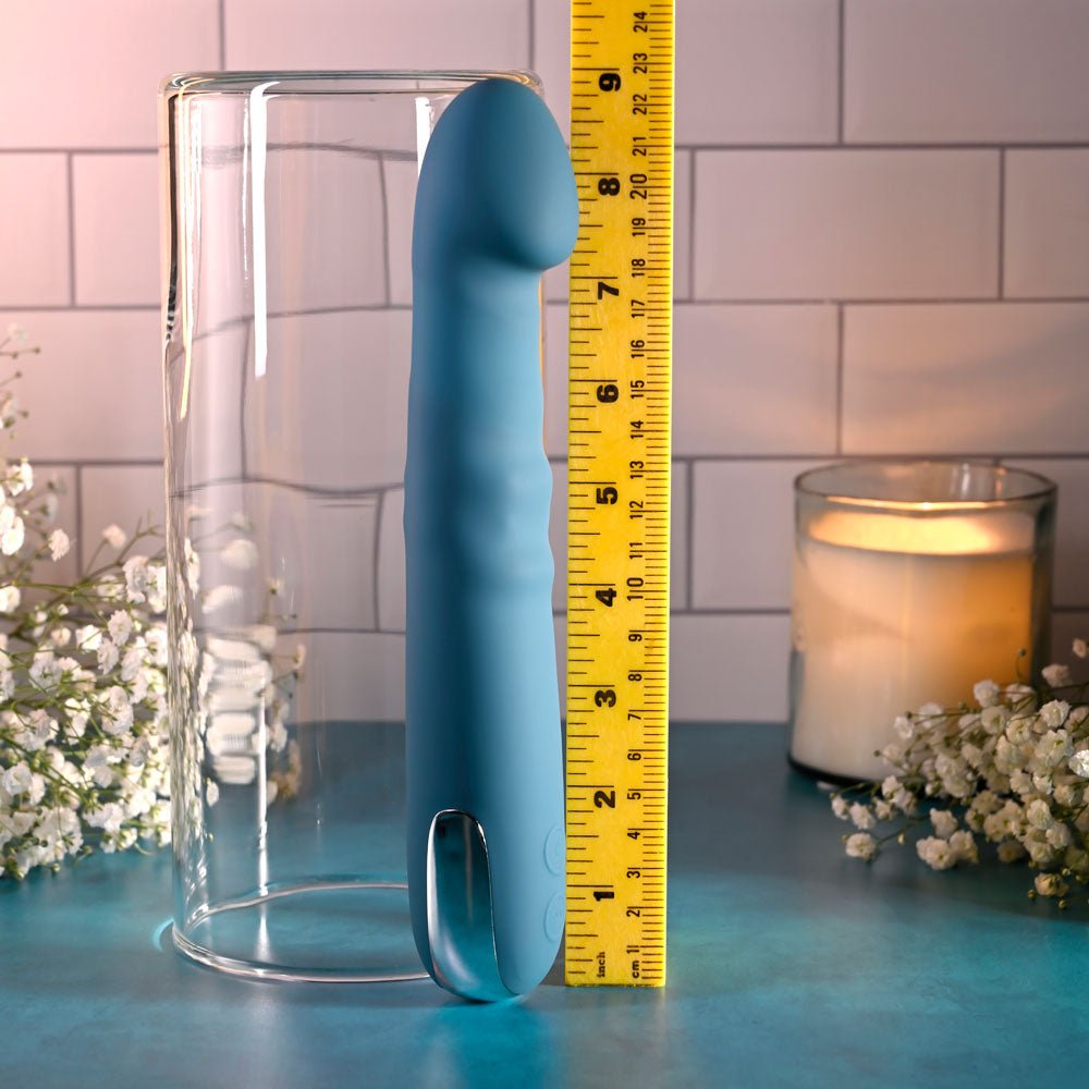 Evolved QUEEN OF ALL TRADES - Blue 22.6 cm USB Rechargeable Thrusting & Rotating Vibrator - VIBRATORS - Mr and Mrs D's