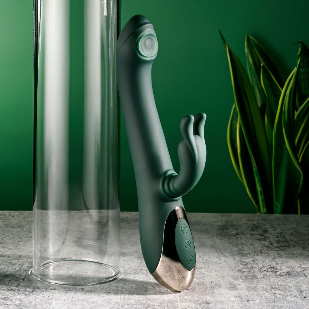 Evolved RABBIT TAP TAP - Green 25 cm USB Rechargeable Rabbit Vibrator with Tapping Tip - VIBRATORS - Mr and Mrs D's