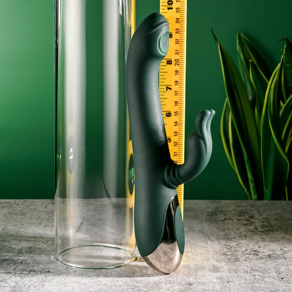 Evolved RABBIT TAP TAP - Green 25 cm USB Rechargeable Rabbit Vibrator with Tapping Tip - VIBRATORS - Mr and Mrs D's