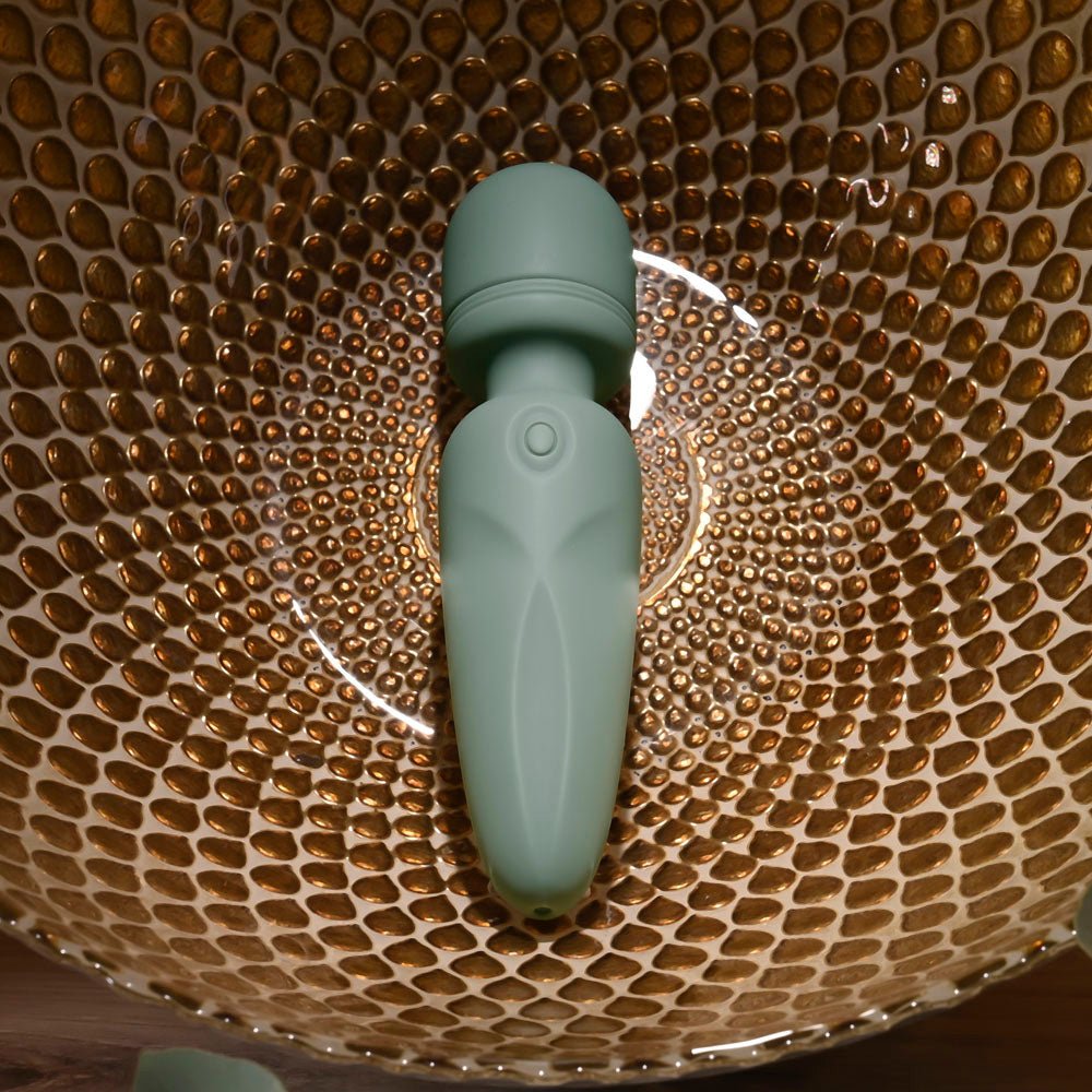 Evolved RUMBLE WAND - Olive Greeb 13.4 USB Rechargeable Mini Massage Wand - Mr and Mrs D's