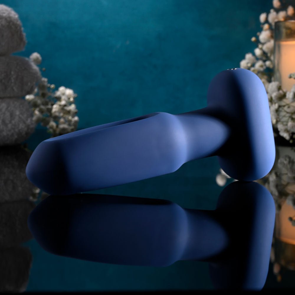 Evolved THE FLAPPER - Blue 14 cm USB Rechargeable Vibrating and Flapping Butt Plug with Remote - ANAL TOYS - Mr and Mrs D's