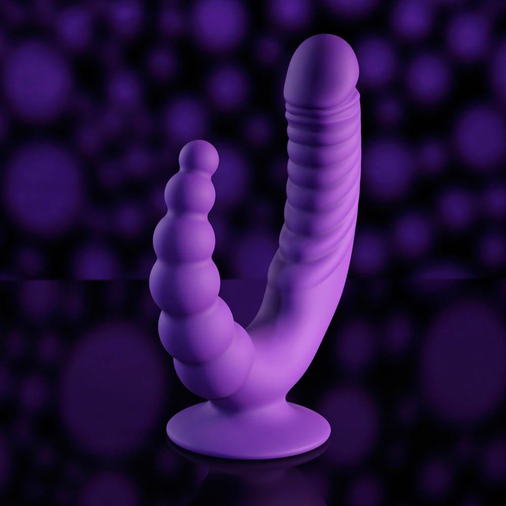 Evolved THE RIDER - Purple USB Rechargeable Double Ended Vibrator with Wireless Remote - Mr and Mrs D's