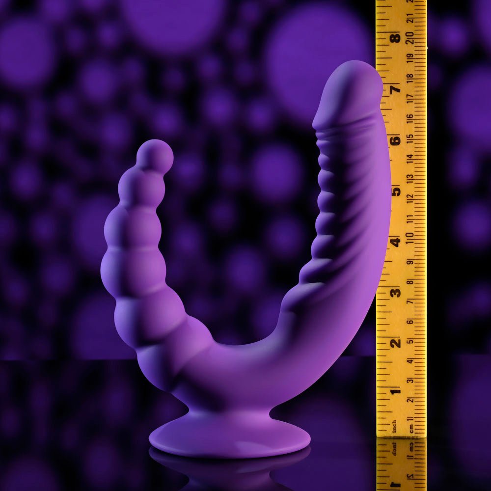 Evolved THE RIDER - Purple USB Rechargeable Double Ended Vibrator with Wireless Remote - Mr and Mrs D's