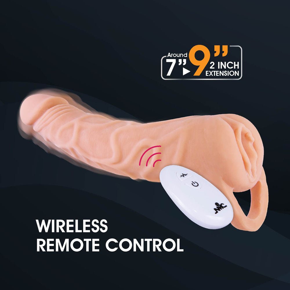 Extendor+ - Flesh 2 Inch Vibrating Penis Extender and Stroker - MASTURBATORS - Mr and Mrs D's