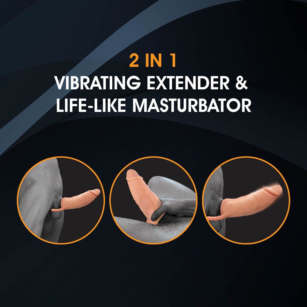 Extendor+ - Flesh 2 Inch Vibrating Penis Extender and Stroker - MASTURBATORS - Mr and Mrs D's