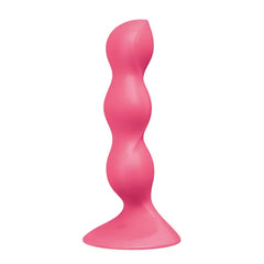 Pink spiral-shaped object on a white background