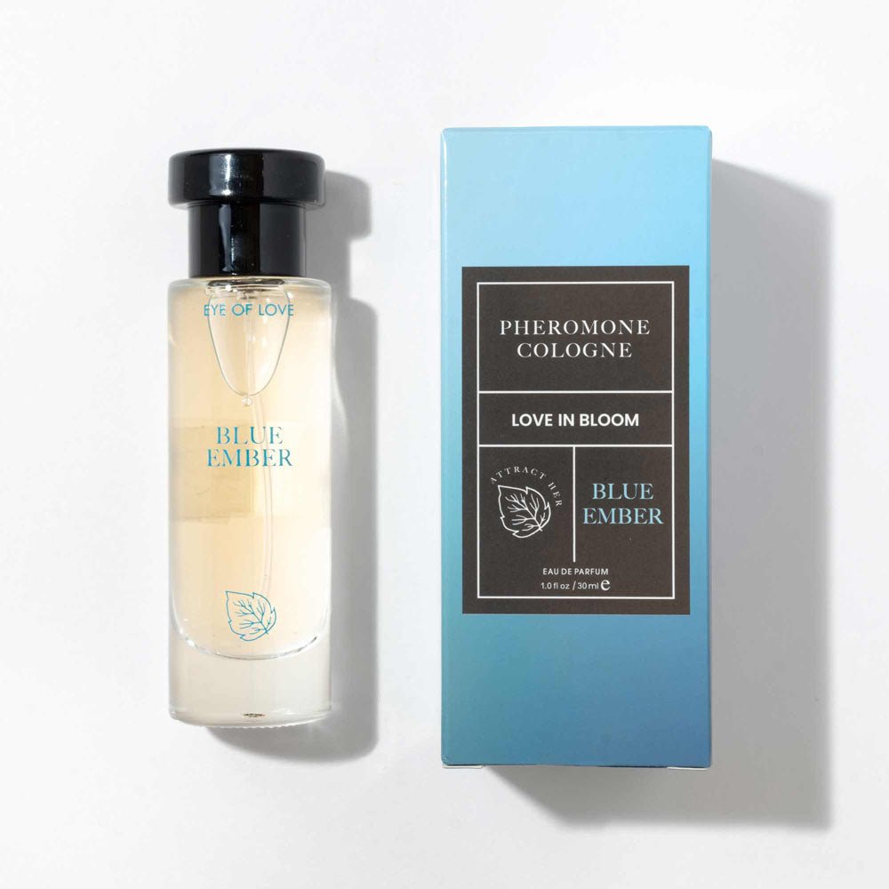 Eye Of Love Love In Bloom Blue Ember Pheromone Cologne - 30ml - Citrus & Cedar Scented Pheromone Cologne for Men to attract Women - 30 ml Spray - Mr and Mrs D's