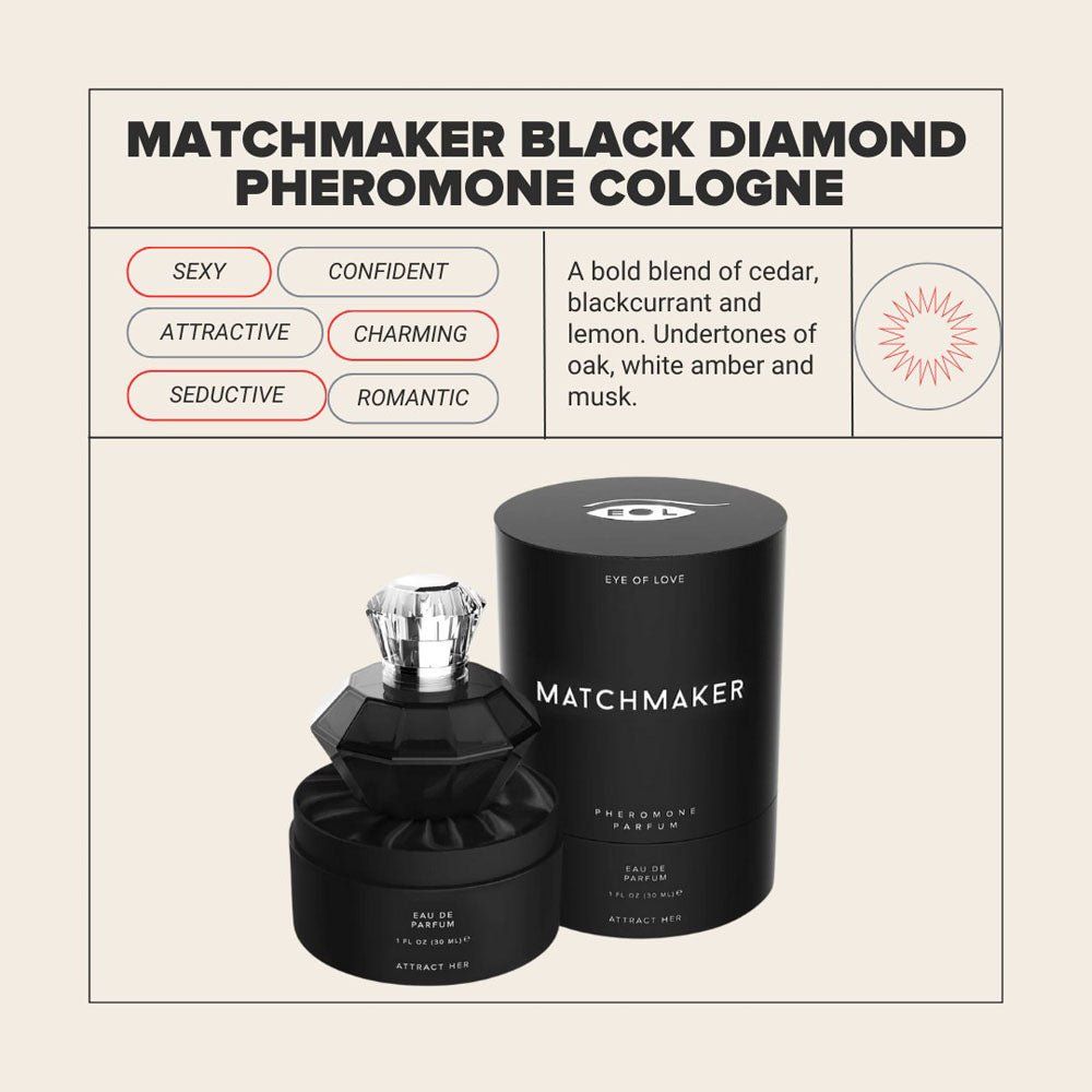 Eye of Love Matchmaker Black Diamond LGTBQ - 30 ml - Pheromone Cologne for Men to attract Men - 30 ml Spray - Mr and Mrs D's