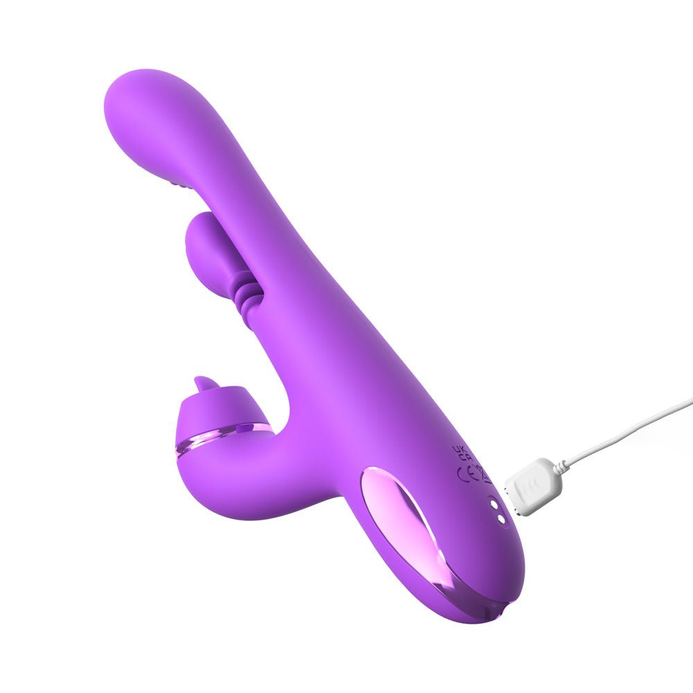 Fantasy For Her IntiMotion Pulse Pro Swirling & Flicking Rabbit Vibrator - Purple 24 cm USB Rechargeable - Mr and Mrs D's