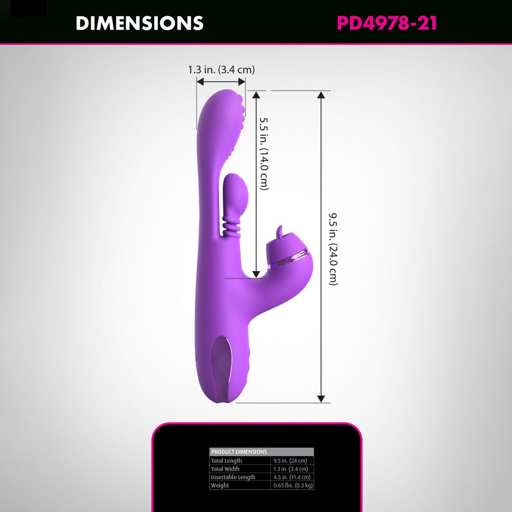Fantasy For Her IntiMotion Pulse Pro Swirling & Flicking Rabbit Vibrator - Purple 24 cm USB Rechargeable - Mr and Mrs D's