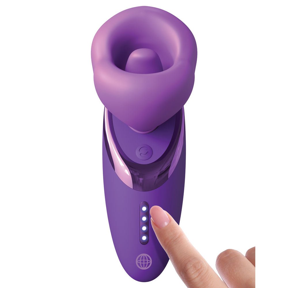 Fantasy For Her Pleasure Sucker - Purple USB Rechargeable Sucking, Licking & Vibrating Stimulator - Mr and Mrs D's