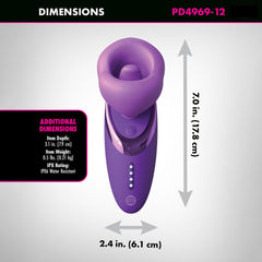 Fantasy For Her Pleasure Sucker - Purple USB Rechargeable Sucking, Licking & Vibrating Stimulator - Mr and Mrs D's