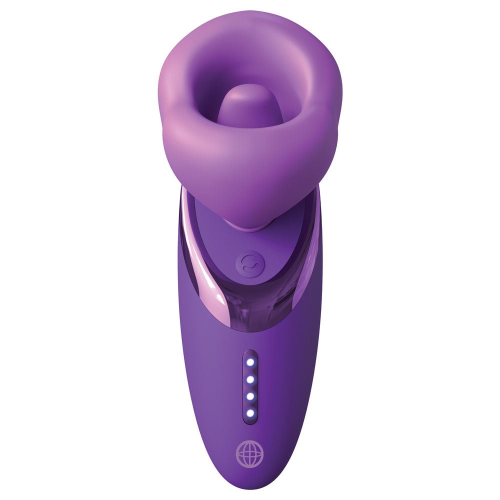 Fantasy For Her Pleasure Sucker - Purple USB Rechargeable Sucking, Licking & Vibrating Stimulator - Mr and Mrs D's