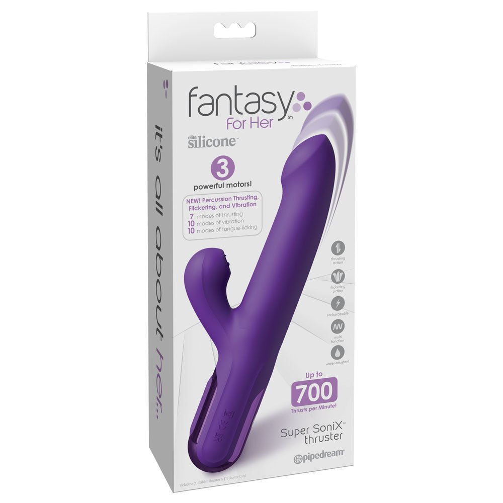 Fantasy For Her Super SoniX Thruster - Purple Thrusting Rabbit Vibrator - VIBRATORS - Mr and Mrs D's