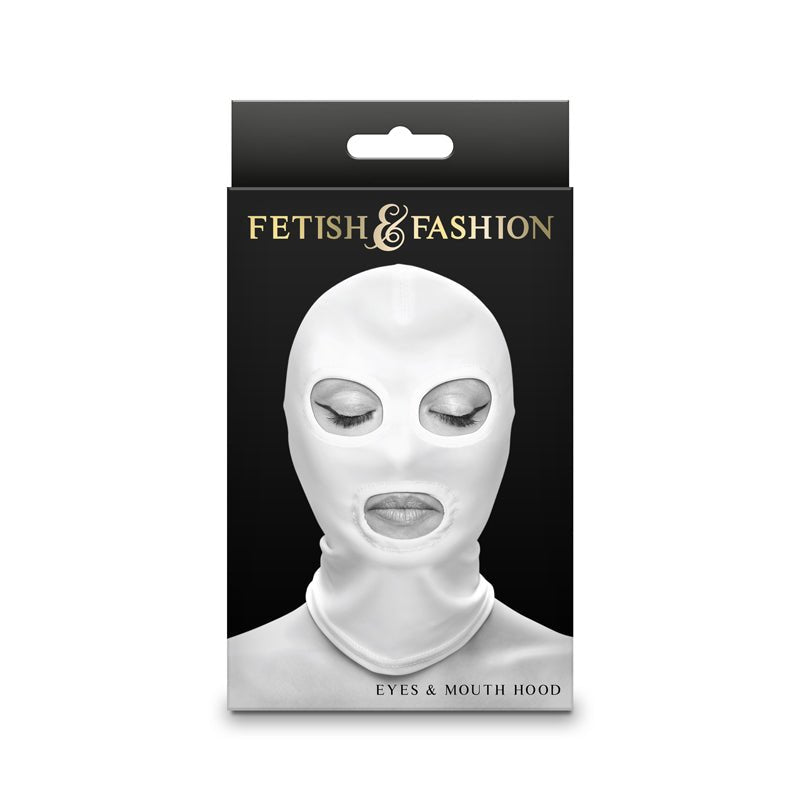Fetish & Fashion Bondage - Eyes & Mouth Hood - White - Mr and Mrs D's