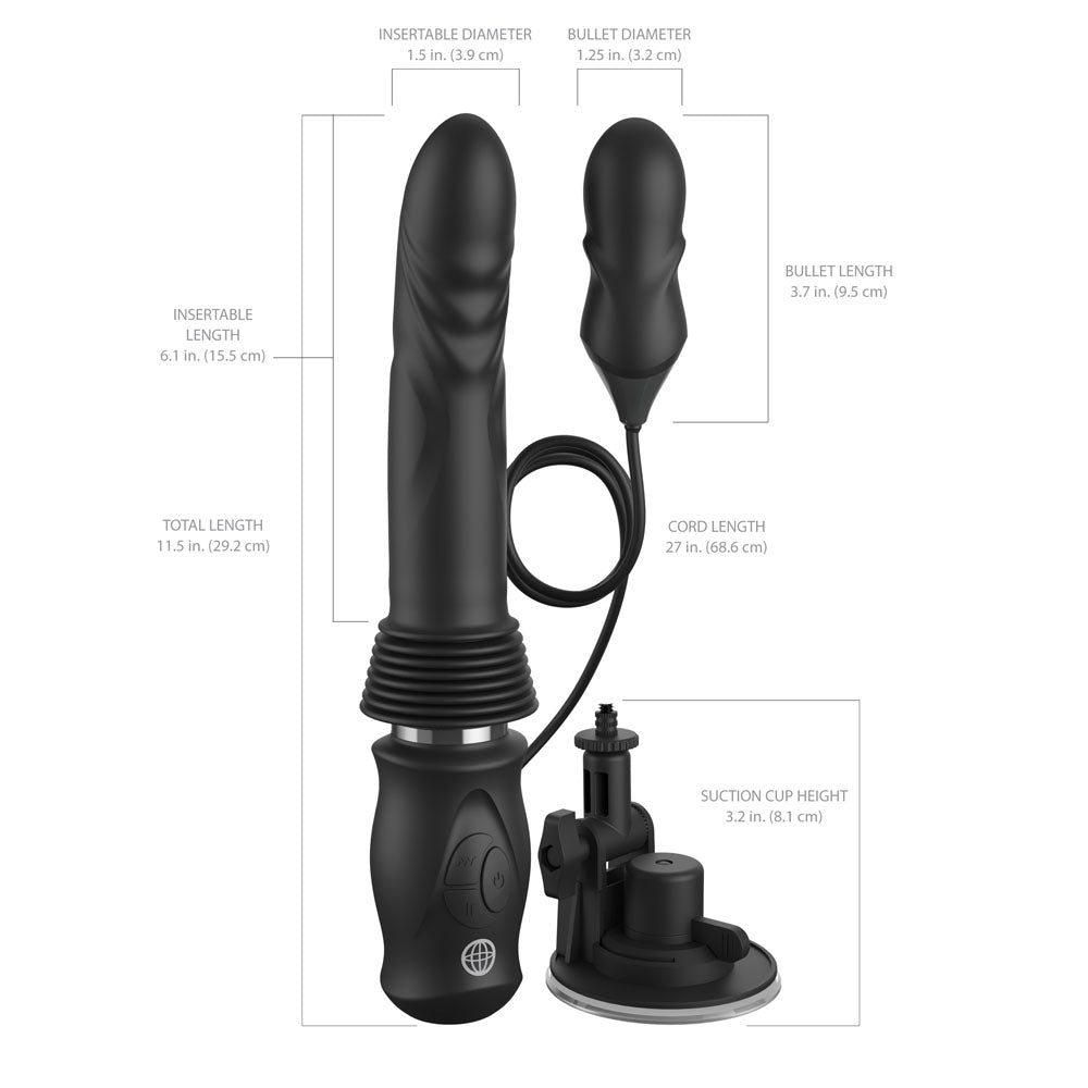 FFS Ultimate Silicone Thruster - Black Thrusting Vibrator - VIBRATORS - Mr and Mrs D's