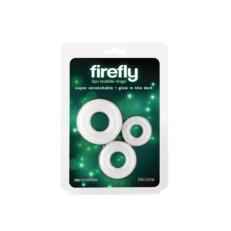 Firefly - 3pc Bubble Rings - White - Glow in Dark Cock Rings - Set of 3 Sizes - COCK RINGS - Mr and Mrs D's