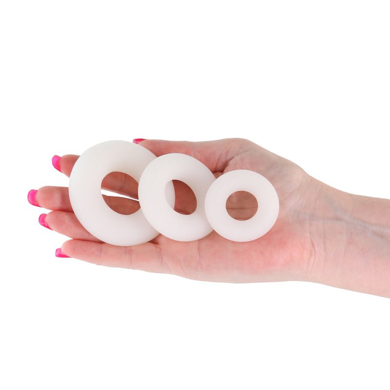 Firefly - 3pc Bubble Rings - White - Glow in Dark Cock Rings - Set of 3 Sizes - COCK RINGS - Mr and Mrs D's