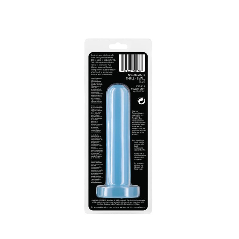 Firefly - Thrill - Blue - Small - Glow in Dark Blue 15.5 cm Small Dildo - DONGS - Mr and Mrs D's