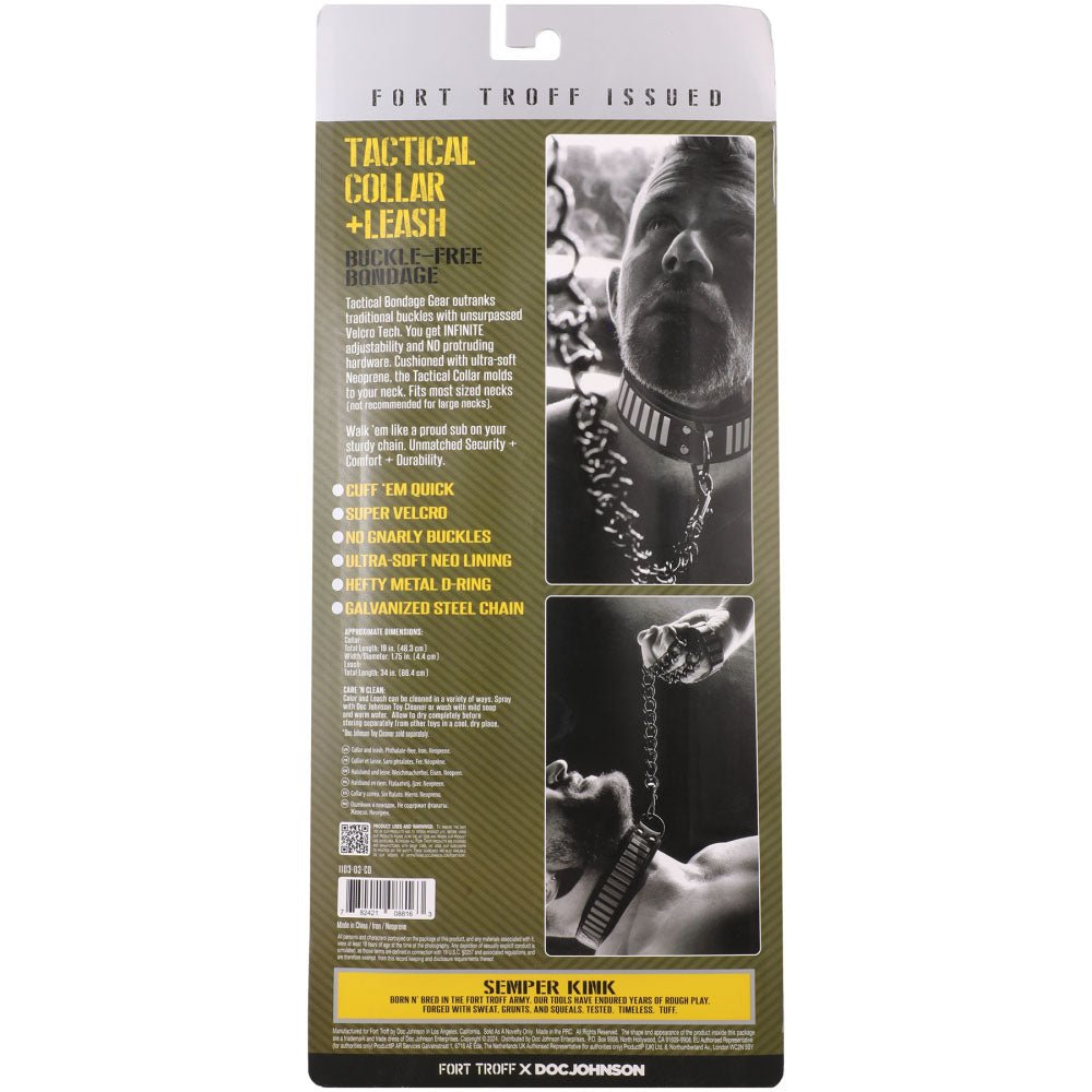 Fort Troff - Tactical Collar & Leash - Black/Green Restraint - BONDAGE - TOYS - Mr and Mrs D's